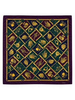 Vintage Pappagallo 100% Silk Equestrian Print Scarf 34” Square Gorgeous!